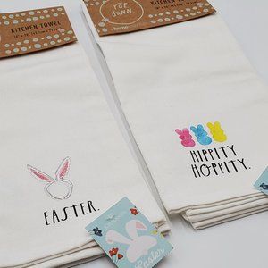 Rae Dunn Spring/Easter Tea Towels (2) - NWT